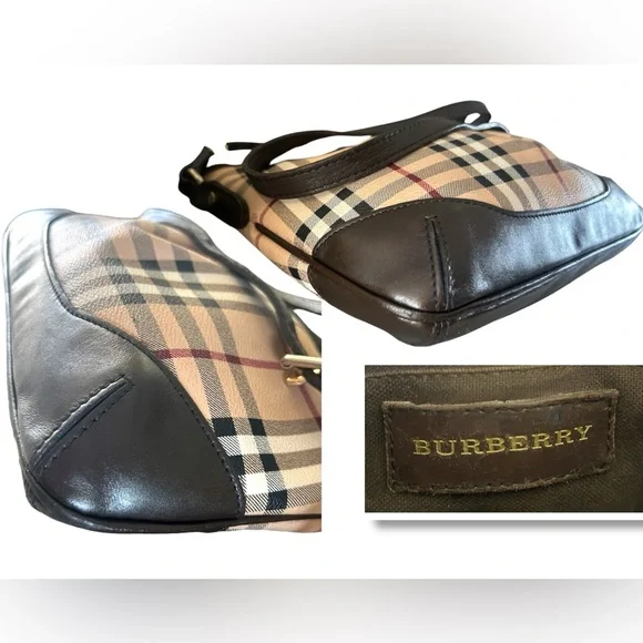 Burberry Haymarket Check Coated Canvas Crossbody Bag Excellent Condition - Picture 15 of 17